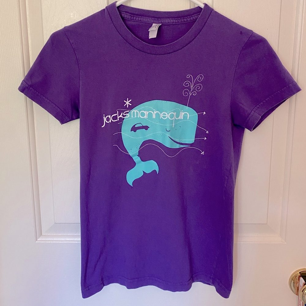 Jack’s Mannequin Short-sleeved Cotton Graphic Shirt, Purple, Size Small